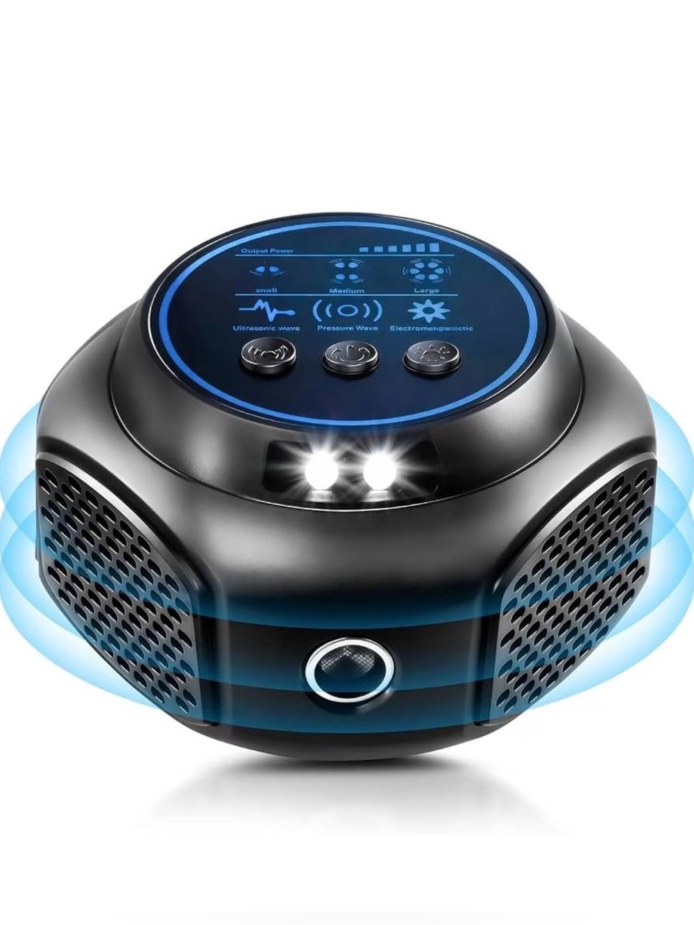 Portable Black Ultrasonic Pest Repeller with LED Night Light